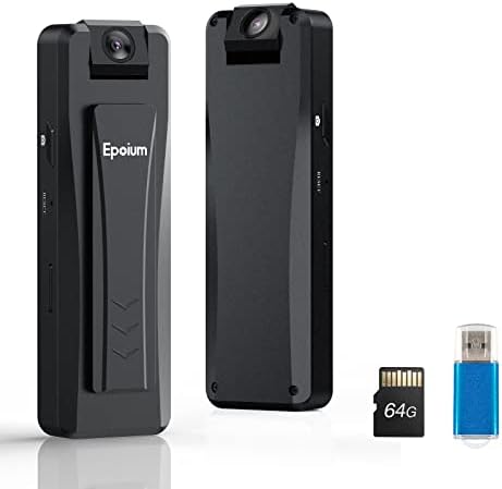 ЕП1 64 GB мини камера со каросерија со аудио, леќи со ротирачка камера од 180 °, 1080p скриени фотоапарати, мали телесни камери