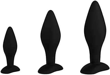 Еис Анален приклучок од 3 - приклучок за силиконски задник, зголемена должина и дијаметар, тесен врв, конусна форма, широка основа, анален