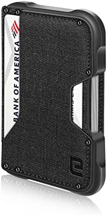 Enigma dapper PU кожа бифолд предниот џеб тенок паричник за мажи, алуминиумски метални патувања тактички РФИД блокирање на картички за