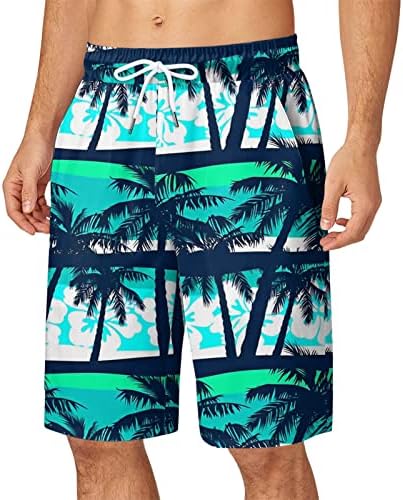 Губиозиј машка летна печатење на плажа кратки обични лабави модни шорцеви лабава лабава џебна табла летни машки шорцеви