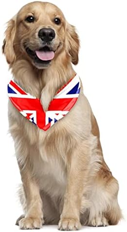 Деја 2 пакувања Велика Британија британско знаме кучиња бандана миленичиња шал за кучиња мачки кутре прилагодливи квадратни керхиф триаголник