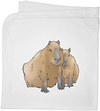 Azeeda 'Cuddling Capybaras' Памучно бебе ќебе / шал