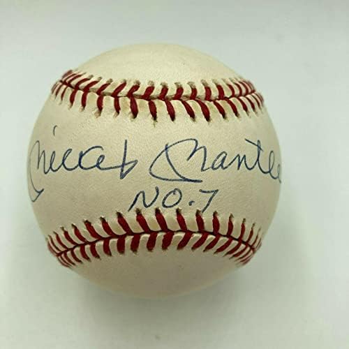 Мики Мантл број 7 потпишаа Американска лига Бејзбол ЈСА оценета нане 9 - автограмирани бејзбол