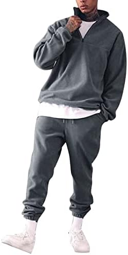 ZperVoba костум џемпер боја стои случајна 2 парчиња цврсти спортски домашни модни јаки машки мажи костуми и футуристички костуми мажи