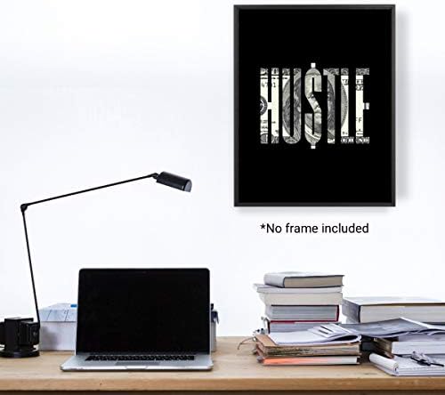 Постери за метеж на Unoxdos Hustle 11x14 College & Office Décor Snagings - Необразовано - Позитивен цитат | Инспиративна wallидна