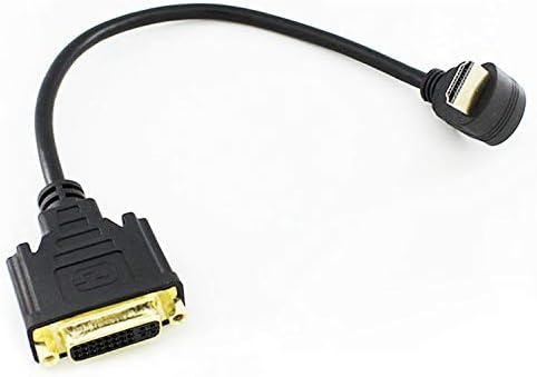 Горниот лакт HDMI до DVI24 + 5 линија за трансфер на автобуси HDMI 90 степени до DVI може меѓусебно да се претвори во кратка линија 30см
