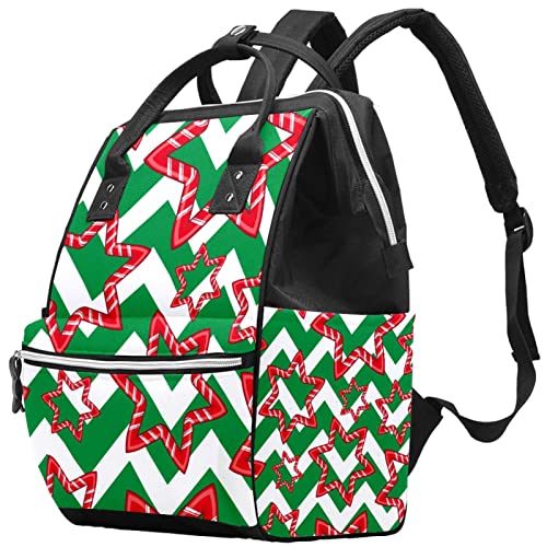 Бонбони Божиќна Ѕвезда Зелена Бела Цик Цак Торби За Торби За Пелени Мумија Ранец Со Голем Капацитет Торба За Пелени За Нега На Бебиња
