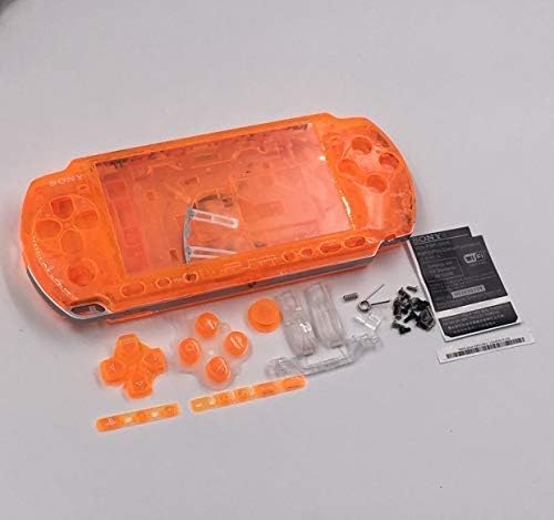 Комплет за куќи за куќи со целосна обвивка со комплет за копчиња за Sony PSP3000 PSP 3000 3001 3002 3003 3004 Замена на сериите - Чиста портокалова