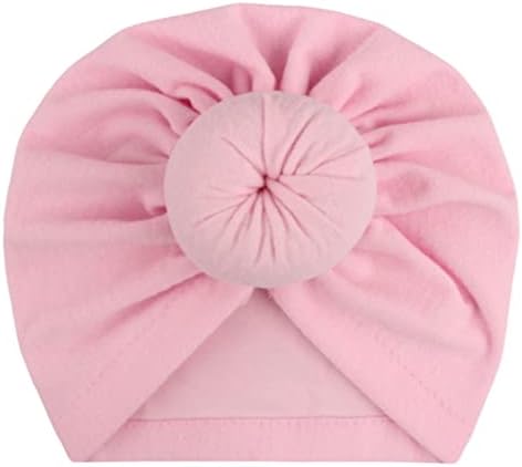 Бебе турбански капи со лак капачиња за дишење на глава, цветни лак момчиња зимска капа супер мека додатоци за бебиња