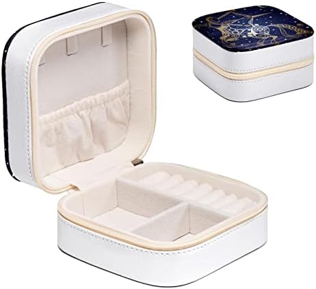 Mini Travel Protable накит кутија за прстен, приврзоци, обетки, кутија за организатор на ѓердан, роденденски подароци Зодијациски