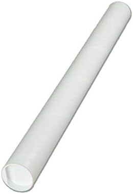 Тинејџерски Бели Поштенски Цевки Со Капачиња, 3-инчен x 12 инчен употреблива должина