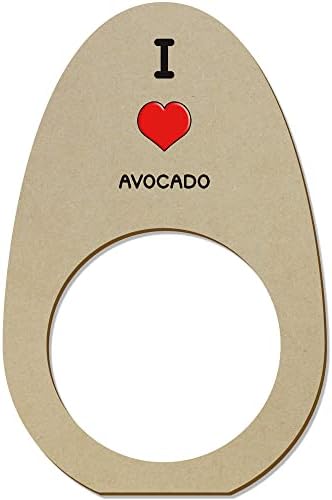 5 x 'Јас сакам авокадо' дрвени прстени/држачи на салфета