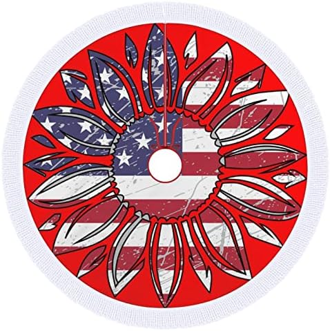 Знаме НА САД Во Сончоглед Елка Здолниште Со Ресни Божиќ Празник Кат Декорација Печатење