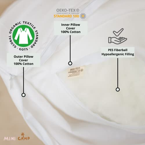Перници за природна бременост за спиење со органско памучно покритие - перница во облик на тело за возрасни - хипо -алергичен