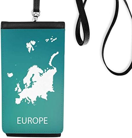 Европски континент преглед на преглед на картата Телефонски паричник чанта што виси мобилна торбичка црн џеб