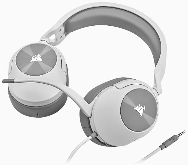 Corsair HS55 опкружувајќи жични слушалки за игри - бела