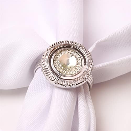 Xjjzs 12 парчиња западна хотелска маса тока свадба свадба маса украси гипсофила дијамантска салфетка прстени