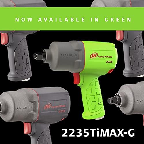 Ingersoll Rand 2235Timax-G 1/2 ”погон на воздушниот удар на воздушниот удар, црвена, зелена и 2235m-подигнете премиум чизми за