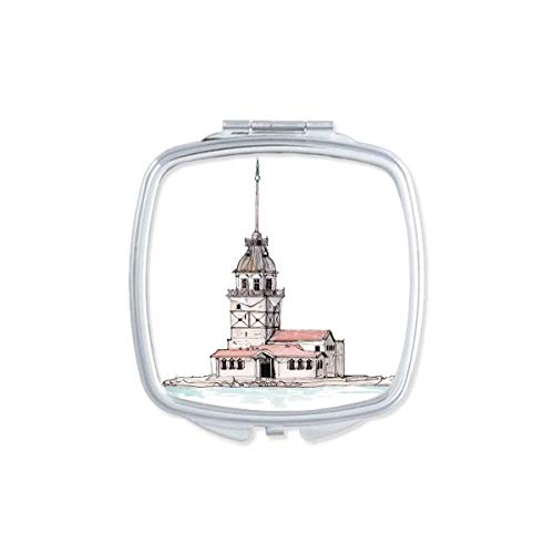 Кулата во Истанбул Турција Огледало Преносен компактен џеб шминка двострано стакло