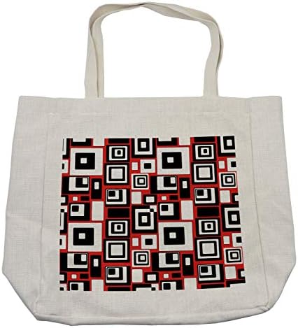 Апстрактна апстрактна торба за купување, минималистичка геометриска ретро правоаголник формира носталгија уметнички принт, еколошка торба за еднократна