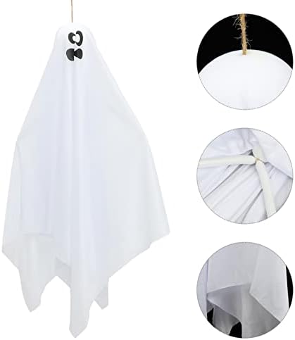 Pretyzoom Ghosts Ghost што висат на отворено тремот дома задниот двор Ноќта на вештерките затворен бел декор трик за прогонуван украс