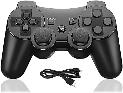 Безжичен Контролер ЗА PS3 Контролер, Вградена Двојна Вибрациона Гејмпад Компатибилна за Playstation 3, Со Кабел За Полнач