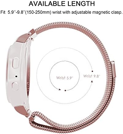 Enoyoo Metal Bands за Samsung Galaxy Watch Active 2 40mm 44mm & Active 40mm & Galaxy Watch 3 41mm & Galaxy Watch 42mm, 20mm не'рѓосувачки челик