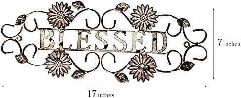 Метал виси благословен wallиден знак за украси за дома, метални букви благословен рустикален знак затворен отворен wallиден декорација