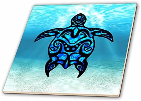 3дроза сина Хавајска Полинезиска тетоважа стил хону племенска желка. - Плочки