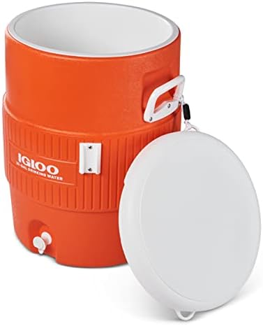 Igloo 10 галон седиште Топ Воден бокал со диспензерот за чаши, Портокалови/Бели и Шарпи постојани маркери, фино точка, црна, 12 брои