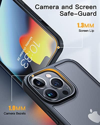 Humixx дизајниран за iPhone 13 Pro Max Case 【10ft Заштита на пад на воената оценка】 & телефонска монтажа за автомобил 【Супер вшмукување