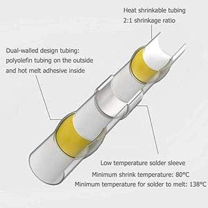 OJIS ECART 6mm Електричен водоотпорен заптивка заптивка на топлина Смачкана жица со жица бело-жолти 4 парчиња