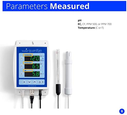 Монитор за старател на Блуеб Монгуа за мерења на pH, температура и спроводливост во вода со лесна калибрација, 3 во 1 дигитален мерач на