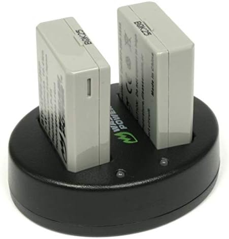Wasabi Power Dual USB полнач за батерии компатибилен со Canon LP-E5 и Canon EOS 450D, 500D, 1000D, Kiss F, Kiss X2, Kiss X3, Rebel XS,
