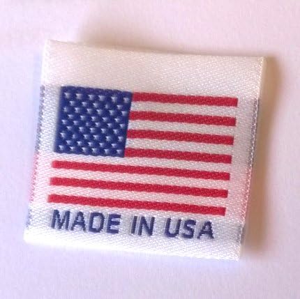 Етикети „Направени во САД“, центар што е подготвен за шиење, 1,25 '' x 1,25 ''