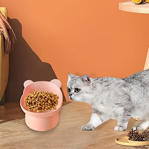 Baoblaze навалени подигнати садови за храна за мачки анти -лизгачки практични лесни лесни 45 ° навалени кренати јадења за хранење храна мачки покачени садови за материј