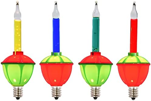 Божиќни Светилки За Замена на меурчиња, 4 Пакети Гроздобер Разнобојни Светилки Со Жици Со Меурчиња Традиционални Светилки Со Меурчиња