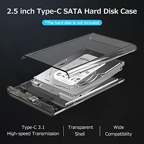 Менгк 2.5 инчен Тип На Куќиште На Хард Диск-Ц Транспарентно КУЌИШТЕ СО Голема Брзина На Пренос Лесна Инсталација за 2.5 инчен SATA HDD/SSD