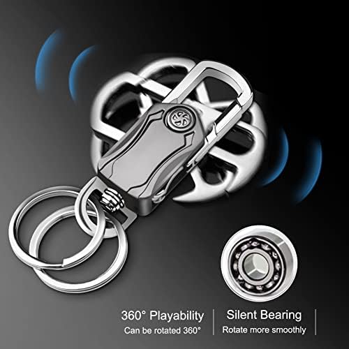 Мултифункционален ланец на клучеви Даакро, приврзок со шишиња со шише 360 ° ротирачки клуч за клучеви за мажи жени jeep car key fob home