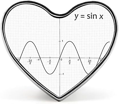 Дијаграм на математика Функција Синус во форма на срцев алуминиумски алуминиумски значки иглички смешни идентитети иглички за кошули