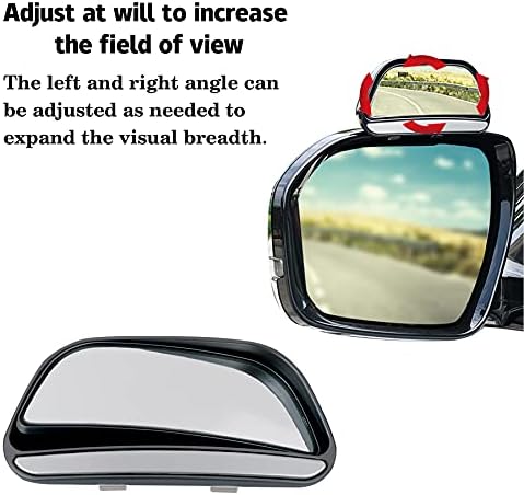 Универзален прилагодлив автомобил за прилагодување на автомобилот Помошен огледало HD Side Angle Side Rearview Mirror, црно