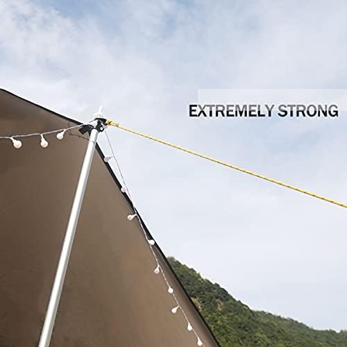 Кампување јаже со затегнувач на S - лесен 6 пакет 4мм шаторски линии со алуминиумски прилагодувач на отворено тарп -вратоврски жици за