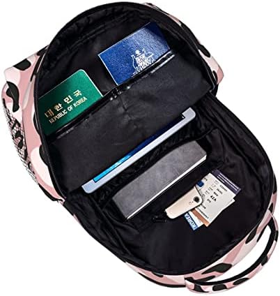 Leopard Travel Laptop Ranppack Women Bookbag Bookbag School School Bandpace за девојчиња прилагодлив ранец на колеџ
