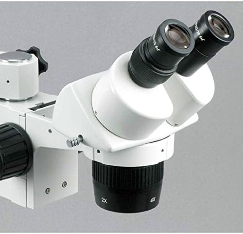 Амскоп SW-3B24 двогледен микроскоп, WH10x очни очи, 10x и 40x зголемување, 2x/4x цел, штанд за бум со една рака
