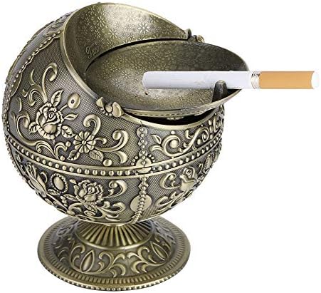 Гроздобер уметнички занаетчиски пепелник, метална тркалезна топка Аштрај, обележана декорација на подароци за дома, хотел