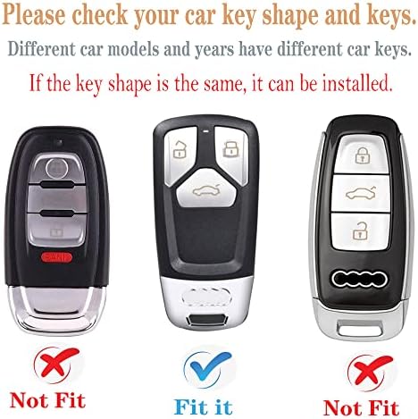 KIRSNDA за Audi Key FOB Cover Cover Cove со клуч, мек TPU Key Case/кожа, 3-4 копчиња се вклопуваат A4 A5 S4 S4 S5 RS4 RS5 Q5 Q7 Q8 TT SQ5