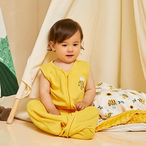 Daysu бебе носено ќебе памук, мека бебешки спиење вреќа без ракави со патент, одговара на момчињата и девојчињата