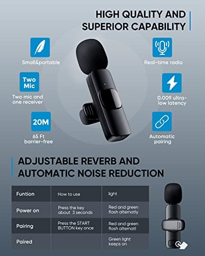 Професионален безжичен безжичен лавалиер микрофон за телефон со USB-C, безжичен Bluetooth лапел микрофон за YouTube/Facebook Live Stream, Tiktok