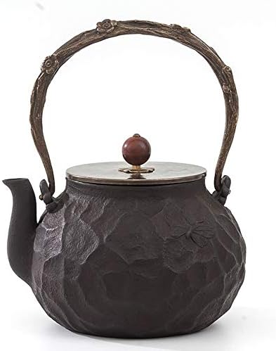 Ironелезен чај котел од железо од 1,2 литарски чај од чај со железо, правејќи железо чај со варена вода, поставени чајни од железо, пимм, свинско