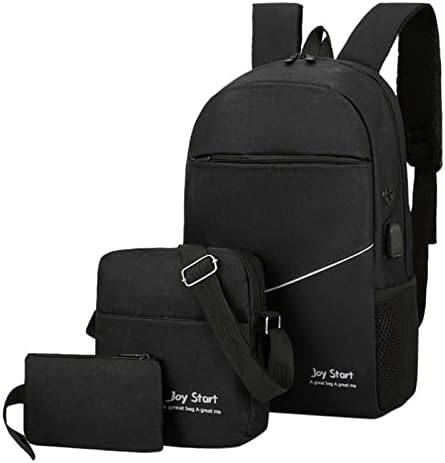 SNGSHJ лаптоп ранец за мажи студентски ранец со три парчиња боја што одговара на отворено торба за компјутерска работа ранец